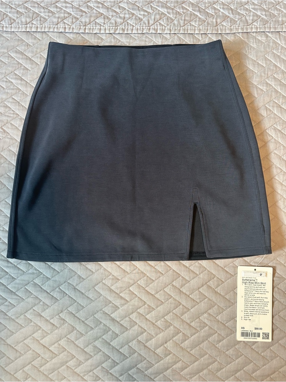 Classic Black Lululemon Mini Skirt with Front Slit